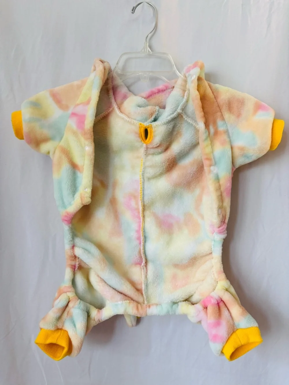 Fleece Dog Sweater Dragon Dinosaur Costume Pastel Tie Dye
